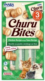 Inaba Churu Bites Cat Treat Chicken Recipe wraps Tuna Recipe (size: 4 count)