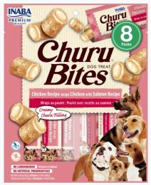 Inaba Churu Bites Dog Treat Chicken Recipe wraps Chicken with Salmon Recipe (size: 8 count)