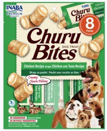 Inaba Churu Bites Dog Treat Chicken Recipe wraps Chicken with Tuna Recipe (size: 8 count)