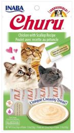 Inaba Churu Chicken with Scallop Recipe Creamy Cat Treat (size: 4 count)
