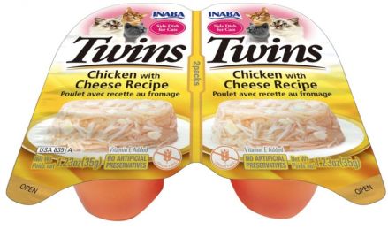 Inaba Twins Chicken with Cheese Recipe Side Dish for Cats (size: 2 count)