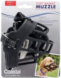 Coastal Pet Soft Basket Muzzle for Dogs Black (size: Size 2)