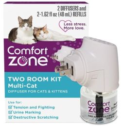 Comfort Zone Two Room Multi-Cat Diffuser Kit For Cats and Kittens (size: 2 count)