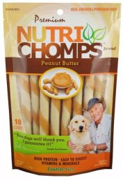 Nutri Chomps Mini Twist Dog Treat Peanut Butter Flavor (size: 10 count)