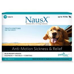Pet OTC NausX Anti-Motion Sickness Treatment for Dogs up to 15 lbs (size: 10 count)