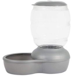Petmate Replendish Pet Feeder with Microban Pearl Silver Gray (size: 5 lbs)