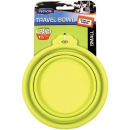 Petmate Round Silicone Travel Pet Bowl Green (size: Small 1 count)