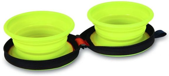 Petmate Silicone Travel Duo Bowl Medium (size: 1 Count)