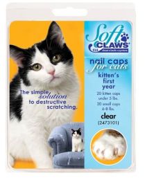 Soft Claws Nail Caps for Cats Clear (size: Kitten)