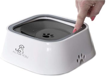 All Fur You Anti-Splash Water Bowl Grey (size: 35 oz)