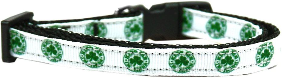 Kiss Me - I'm Irish Nylon Ribbon Dog Collars (Color: , size: XS)