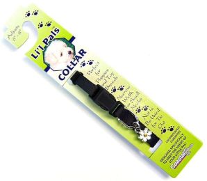 Li'l Pals Adjustable Nylon Collar - Black (size: 6"-8" Long x 5/16" Wide)