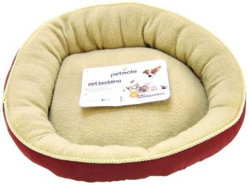 Petmate Round Pet Bed with Elliptical Bolster (size: 18"L x 18"W x 5"H)