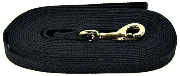 Four Paws Cotton Web Dog Training Lead - Black (size: 20" Long x 5/8" Wide)