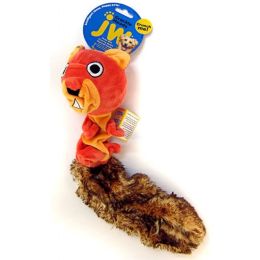 JW Pet Crackle Heads Plush Dog Toy - Skippy Squirrel (size: Medium - 12" Long)