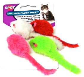 Spot Colored Plush Mice Cat Toys (size: 4 Pack)