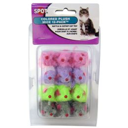 Spot Colored Fur Mice Cat Toys (size: 12 Pack)