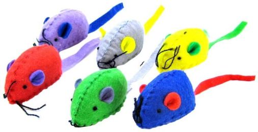 Spot Felt Mice with Catnip Cat Toys (size: 6 Pack)