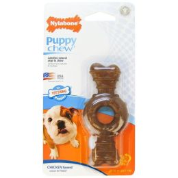 Nylabone Puppy Chew Textured Ring & Bone - Chicken Flavor (size: Petite (1 Pack))