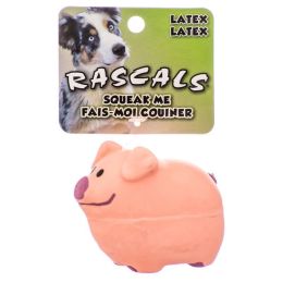 Rascals Latex Pig Dog Toy - Pink (size: 2.75" Long)
