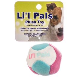 Lil Pals Multi Colored Plush Ball with Bell for Dogs (size: 1.5" Diameter)