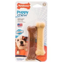 Nylabone Puppy Chew Petite Twin Pack - Chicken & Peanut Butter Nylon Chews (size: 3.75" Chews - 2 Pack - (For Puppies up to 15 lbs))