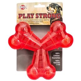Spot Play Strong Rubber Trident Dog Toy - Red (size: 6" Diameter)