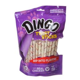 Dingo Twist Sticks Chicken in the Middle Rawhide Chews (No China Sourced Ingredients) (size: 50 Pack)