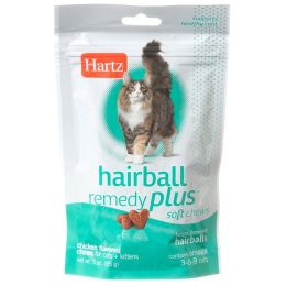 Hartz Hairball Remedy Plus Cat & Kitten Soft Chews - Savory Chicken Flavor (size: 3 oz)