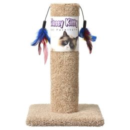 Classy Kitty Cat Scratching Post with Feathers (size: 17.5" High (Assorted Colors))