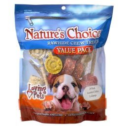 Loving Pets Nature's Choice Natural Rawhide Munchy Lollipops (size: 20 Pack)