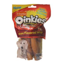 Hartz Oinkies Pig Skin Twists with Bacon Flavored Wrap (size: Regular - 5" Long - 8 Pack)