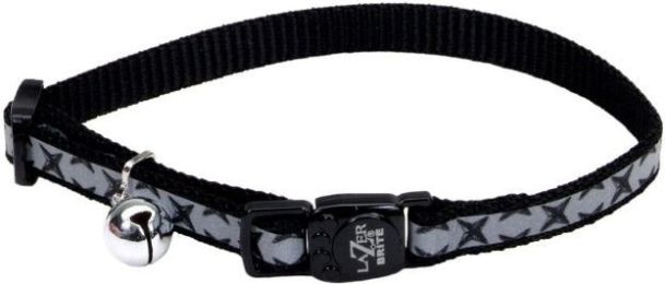 Coastal Pet Lazerbrite Reflective Breakaway Cat Collar Black Diamond (size: 12"L x 3/8"W)