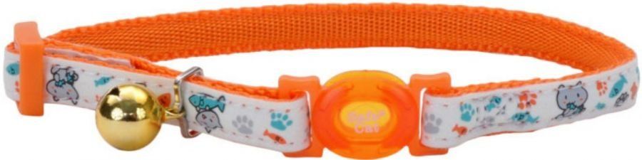 Coastal Pet Safe Cat Glow in the Dark Adjustable Collar Orange (size: 12"L x 3/8"W)