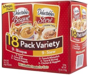 Hartz Delectables Bisque & Stew Lickable Treat for Cats - Variety Pack (size: 18 count)