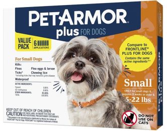 PetArmor Plus Flea and Tick Topical Treatment for Small Dogs 4-22 lbs (size: 3 count)