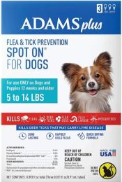 Adams Flea And Tick Prevention Spot On For Dogs 5-14 lbs Small 3 Month Supply (size: 1 Count)
