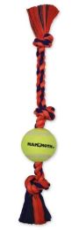 Mammoth Flossy Chews Color 3-Knot Tug with Tennis Ball 20" Medium (size: 1 Count)