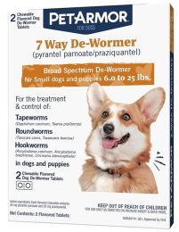 PetArmor 7 Way De-Wormer for Small Dogs and Puppies (6-25 Pounds) (size: 2 count)