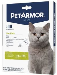 PetArmor Flea and Tick Treatment for Cats (Over 1.5 Pounds) (size: 3 count)