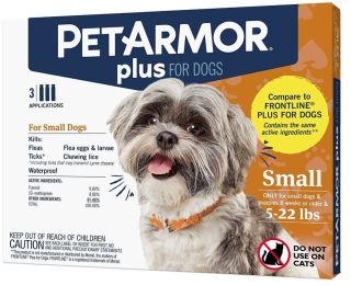 PetArmor Plus Flea and Tick Treatment for Small Dogs (5-22 Pounds) (size: 3 count)