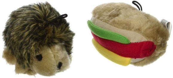 Petmate Booda Zoobilee Hedgehog and Hotdog Plush Dog Toy (size: 1 Count)