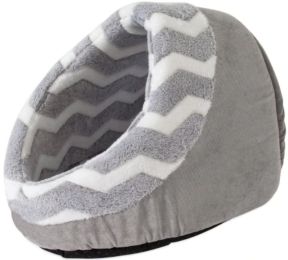 Precision Pet Snoozz ZigZag Hide And Seek Pet Bed Gray And White (size: 13" wide)