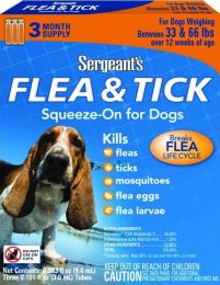 Sergeants Flea and Tick Squeeze-On Dog 33-66lb (size: 3 count)