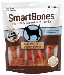 SmartBones Small Chicken and Peanut Butter Bones Rawhide Free Dog Chew (size: 6 count)