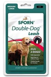 Sporn Double Dog Leash Fully Adjustable for Medium / Large Dogs Black (size: 1 Count)