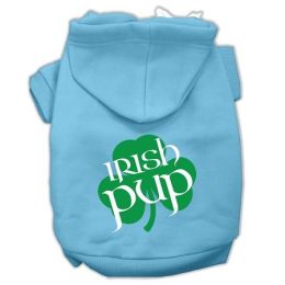 Irish Pup Screen Print Pet Hoodies (Color: Baby Blue, size: XXL (18))