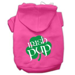 Irish Pup Screen Print Pet Hoodies (Color: Pink, size: XS (8))