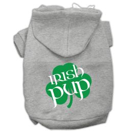 Irish Pup Screen Print Pet Hoodies (Color: Grey, size: XS (8))