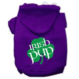 Irish Pup Screen Print Pet Hoodies (Color: Purple, size: XS (8))